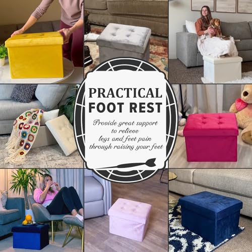LINMAGCO Ottoman with Storage Small Foot Rest Stool Under - Image 5