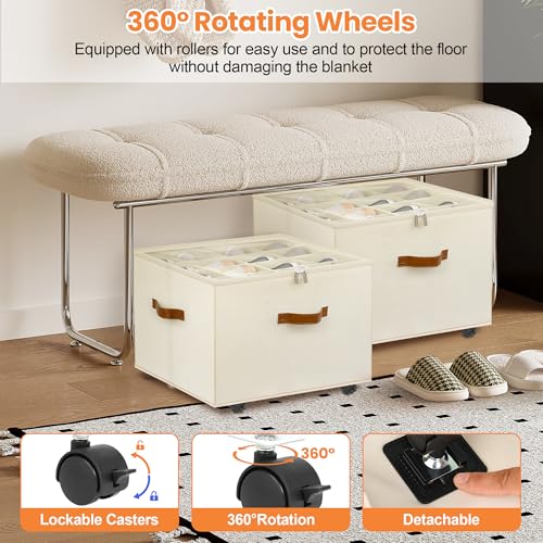 Foyego 2 Pack Shoe Organizer for Closet, Shoe Storage with Wheels - Image 4