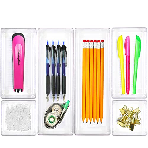 Simple Houseware Clear Desk Drawer Organizer, Assorted Sizes - Image 2