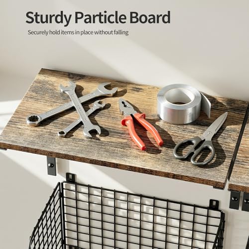 Housolution Garage Shelving Wall Mounted with Basket & - Image 5