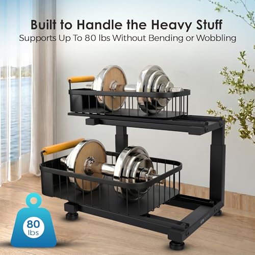 Premium Large Under Sink Organizer, 2-Tier Pull Out, Adjustable - Image 7
