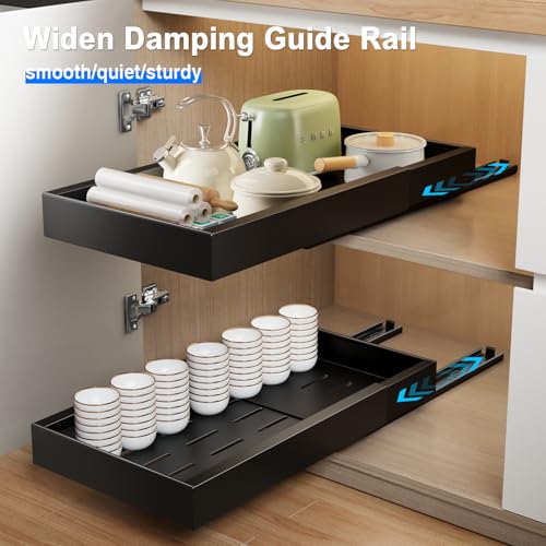 Mustorn 2 Pack Pull Out Cabinet Organizer,21.8" Deep Slide Out - Image 3