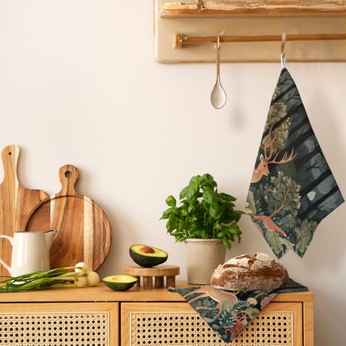 Rustic Autumn Forest Waffle Kitchen Towels Set of 2, William - Image 3