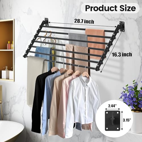 Wall Mounted Clothes Drying Rack 28 Inch – | Laundry & Clothing - Image 3