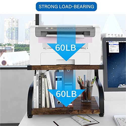 PUNCIA 2 Tier Wood Printer Stand with Storage Heavy Duty - Image 4
