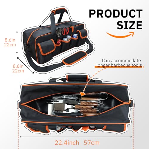 Grill Tool Storage Bag, 22" BBQ Tool Bag with 6 Pockets - Image 3