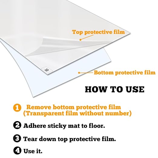 SATECH Sticky/Tacky/Adhesive Mat 13" x 17" with Non-Slip Base for Basketball Shoes Cleanroom Pets Garage White(Case of 4 Mats,30 Sheets Each)