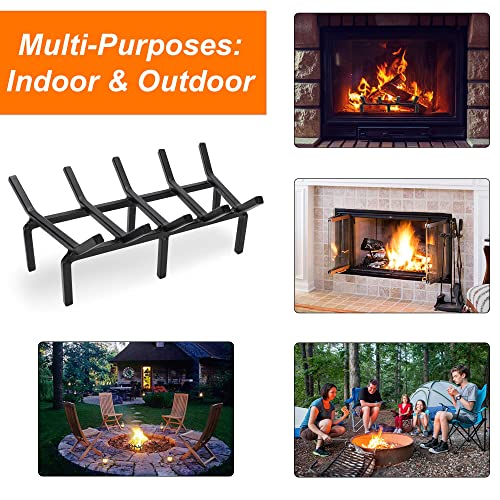 17 Inch Fireplace Grate Heavy Duty Solid Steel Fire Grate - Image 6