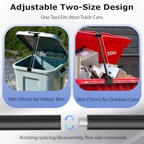 Adjustable 18-30" Trash Can Lid Holder, Hands-Free Dumpster Lid - Image 3