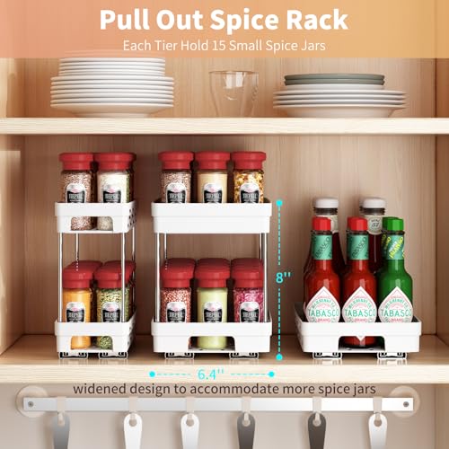 Pull Out Spice Rack Organizer for Cabinet, 2 Pack Widen Slide Out - Image 8