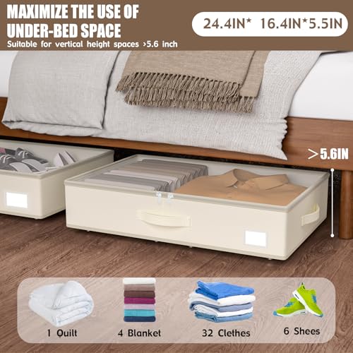 EE-RoomWorld Under Bed Storage with Wheels，5.5 inches - Image 3