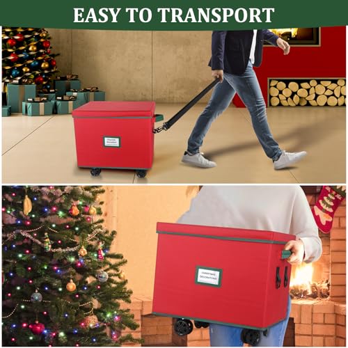 Rolling Christmas Ornament Storage Box, Holiday Ornament - Image 6