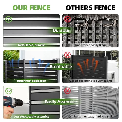 Privacy Fence Screen for AC & Trash, 63" H × 38" W Metal - Image 5