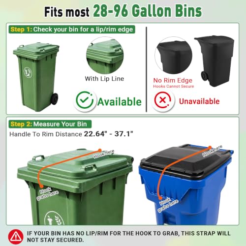 ANKS Bear&Raccoon Proof Trash Can Lock - Heavy Duty Metal Hook - Image 5