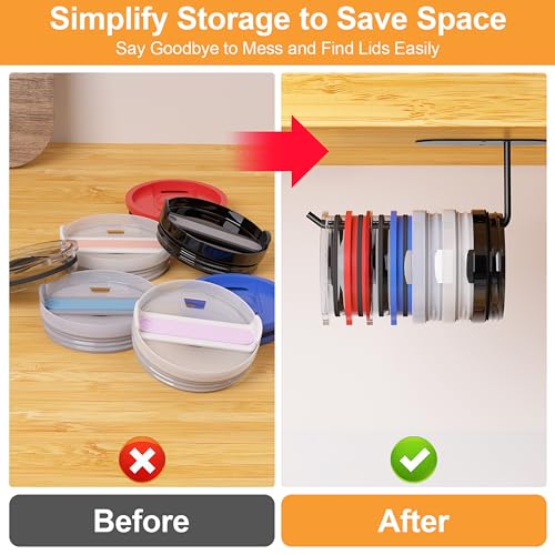 2 Pack Tumbler Lid Organizer, Space Saving Cup Lid Organizer - Image 6