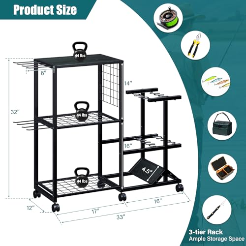 TC-HOMENY Fishing Rod Holders for Garage with Lockable - Image 3