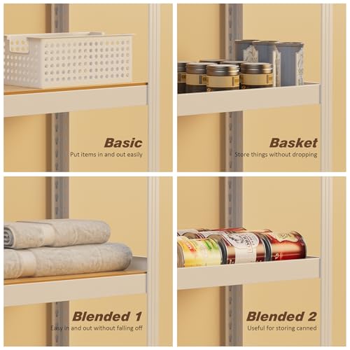 5 Tier Storage Shelves White Metal Garage Shelving 24"W x - Image 5