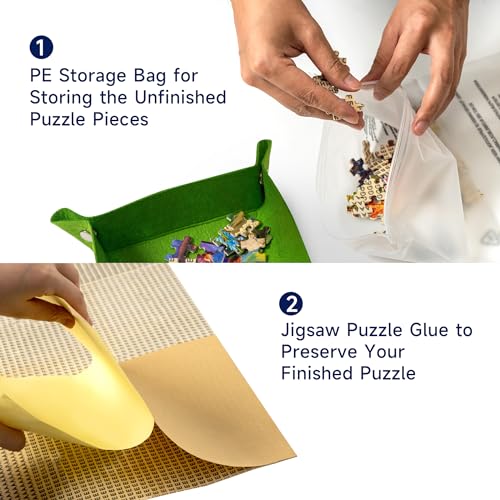 Puzzle Mat Roll Up to 2000 Pieces - 51"x 34" Extra | Home Organization - Image 6