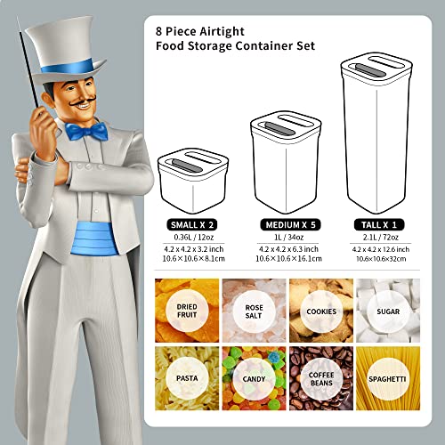 MR.SIGA 8 Piece Airtight Food Storage Container Set for Pantry - Image 3