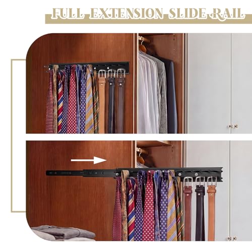 Blulu 1 Pcs 13.8'' Sliding Tie Rack Hangers for Closet, 25 - Image 5