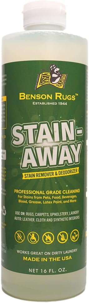 Stain-Away Rug, Carpet & Upholstery Stain Remover-Deodorizer by Benson Rugs - 16 fl oz