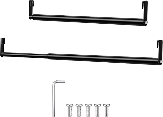 Expandable Closet Rod for Wire Shelf Hanging Clothes Adjustable Heavy Duty Closet Hanging Rod Extender Heavy Duty Hanger Bar Metal Poles for Wardrobes Hanger, 1 Pack(24-41 Inch,Black)