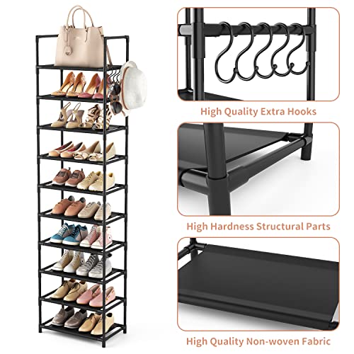 LANTEFUL 10 Tiers Tall Shoe Rack 20-25 Pairs Boots Organizer - Image 5