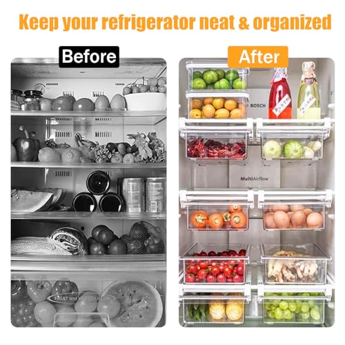 URALFA 2PCS Fridge Drawer Organizer and Egg Holder - Image 5