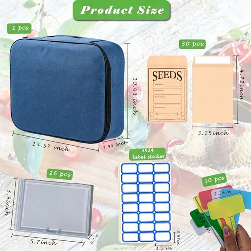 Seed Storage Organizer Kit, Seed Packet Organizer, Blue - Image 4