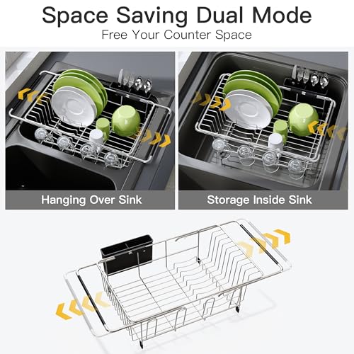 JASIWAY Dish Drying Rack in Sink, Dish Drainer with Cup - Image 3