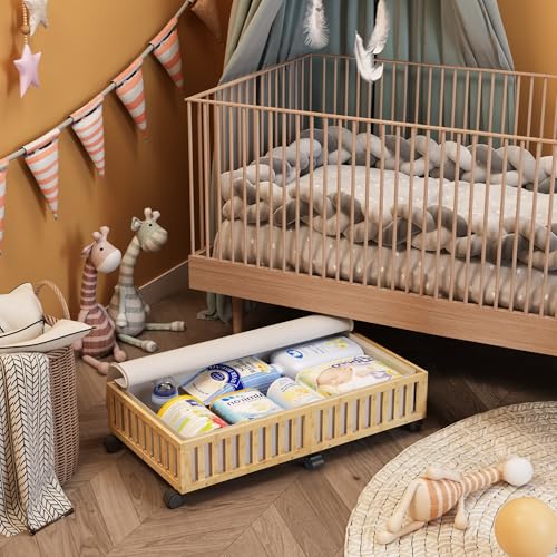2 Pack Large Bamboo Under Bed Storage Containers | Home Organization - Image 3