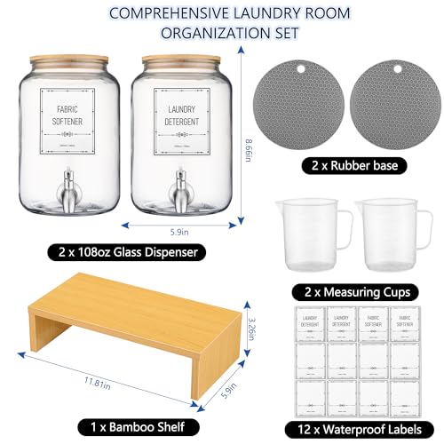 Laundry Detergent Dispenser. 0.9 Gallon Glass Laundry Soap - Image 4
