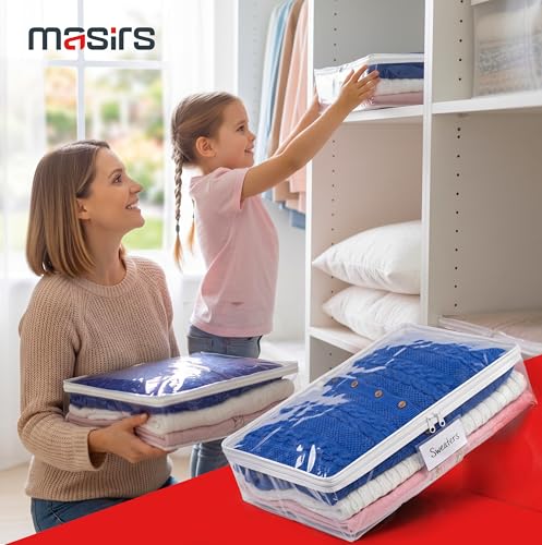 Masirs Clear Sweater Storage Bags 2-Pack – Zippered Vinyl - Image 7