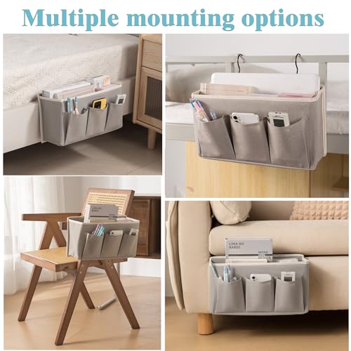 Bedside Caddy/Bedside Storage Organizer Hanging Bag with Three - Image 5