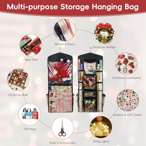 Wrapping Paper Organizer, Double-Sided Hanging - Image 4