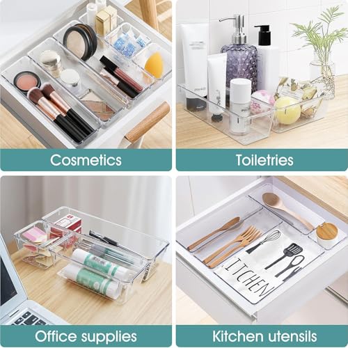 25 PCS Clear Plastic Drawer Organizer, Makeup Organizers - Image 6
