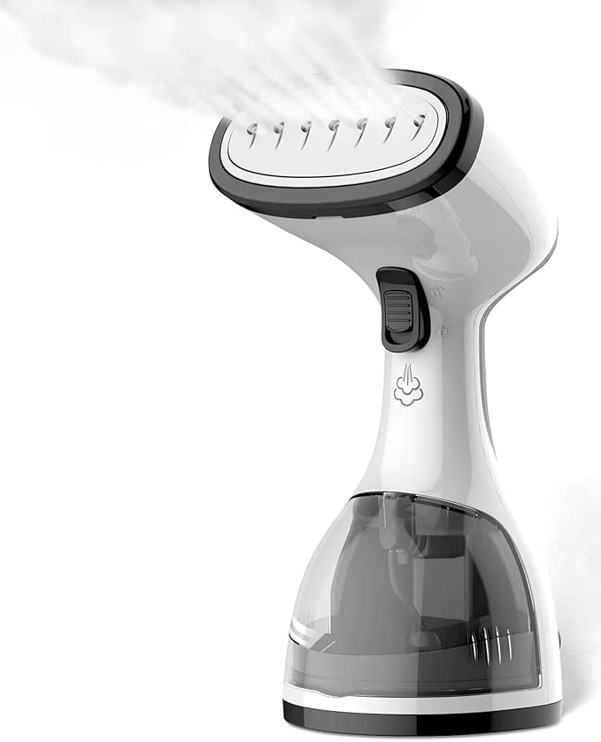 Steamer for Clothes, Kolohoso 1500W Fast Heat Up Handheld Garment Steamer, Portable Travel Clothing Fabric Steamer with Upgraded Nozzle and 260ml Water Tank (Grey)