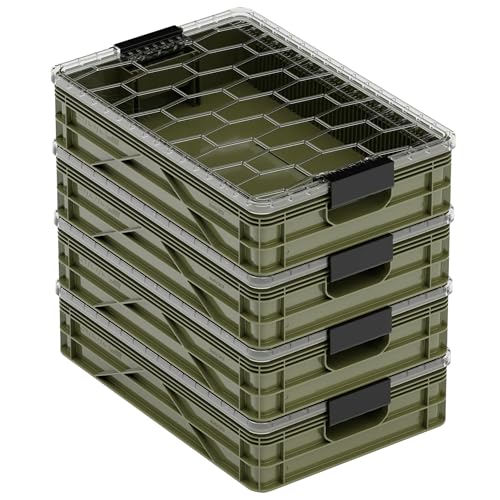 Quarter Crate 4-Pack Stackable Storage Bins, Green - Image 2