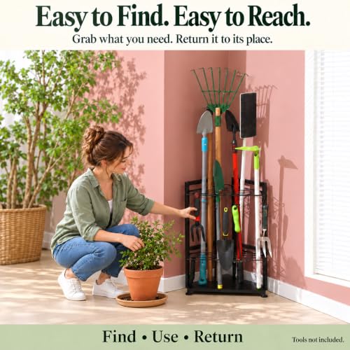 YueTong Corner Garden Tool Organizer, Freestanding Rack - Image 6