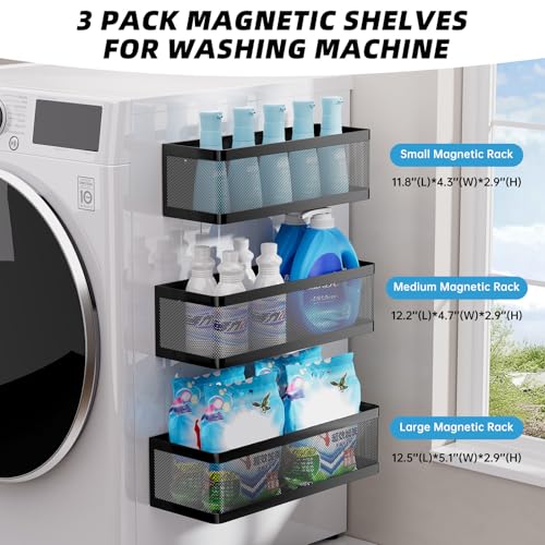 3 Pack Magnetic Shelves for Washing Machine，Laundry Organizer - Image 4