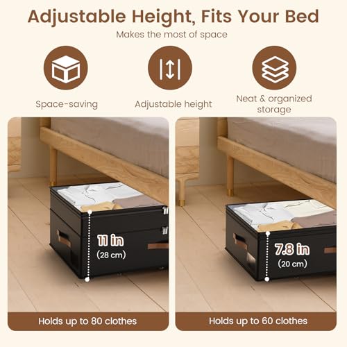 Under Bed Storage with Wheels, 2-Pack Underbed Storage Containers - Image 4