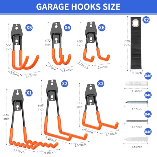 Garage Hooks Heavy Duty Garage Storage Hooks 24 Pack | Garage Storage - Image 3