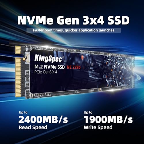 KingSpec SSD 512GB, M.2 NVMe Gen3x4 SSD 2280 - Up to 2400MB/s - Image 3