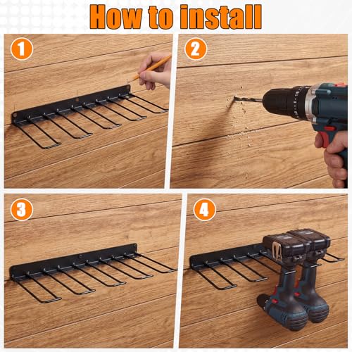 Frienda 4 Pack Power Tool Organizer Drill Holder Wall | Garage Storage - Image 7