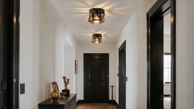 XSDeTu 2 Pack Farmhouse Flush Mount Ceiling Light, Rustic Hallway - Image 8