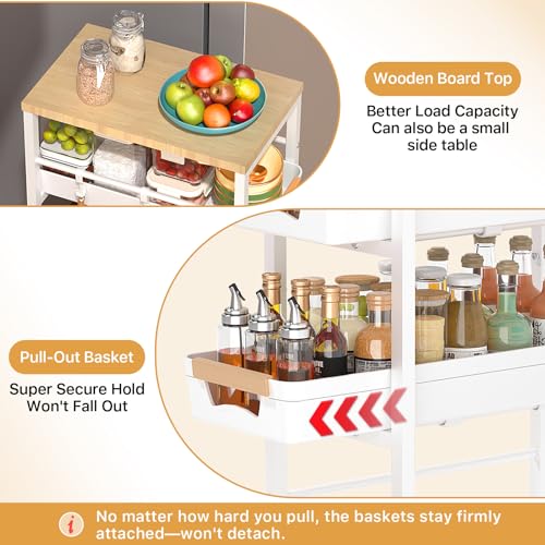 Slim Rolling Storage Cart for Narrow Spaces, White - Image 3