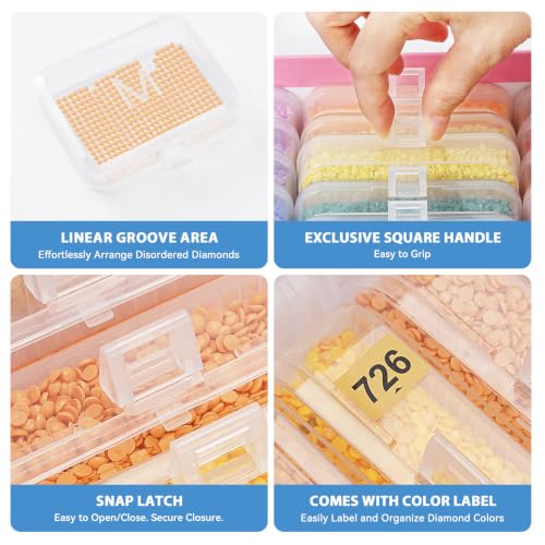 50PCS Diamond Painting Storage Containers Trays with Lids - Image 5