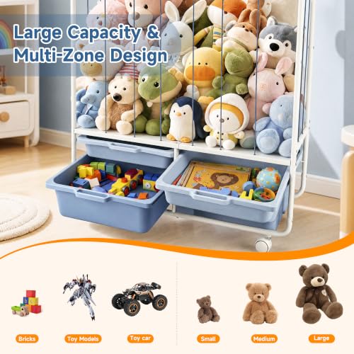 Stuffed Animal Storage with 4 Drawers, Large Capacity Toy Storage - Image 5