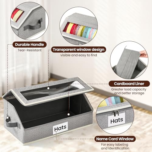 Hat Organizer for Baseball Caps, 2-Pack Stackable Hat - Image 4
