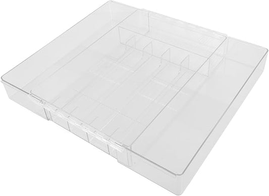 STOBAZA Multipurpose Silverware Organizer Compartment Drawer Organizer Telescopic Storage Box Acrylic Cutlery Holder